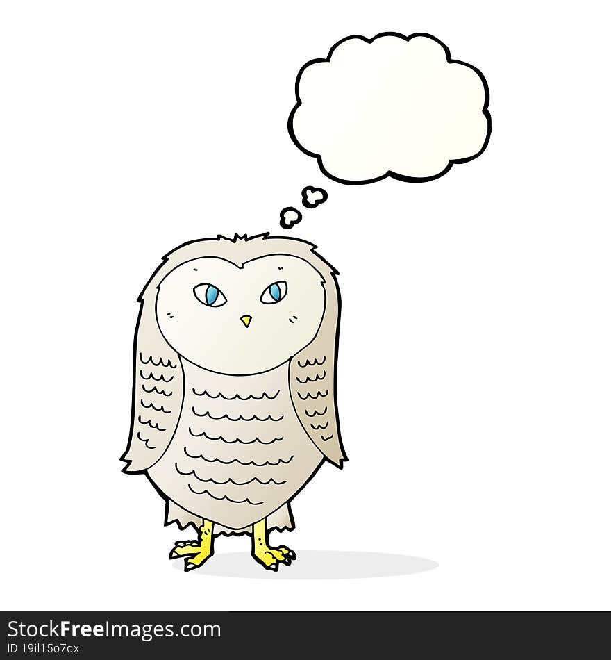 Cartoon Owl With Thought Bubble