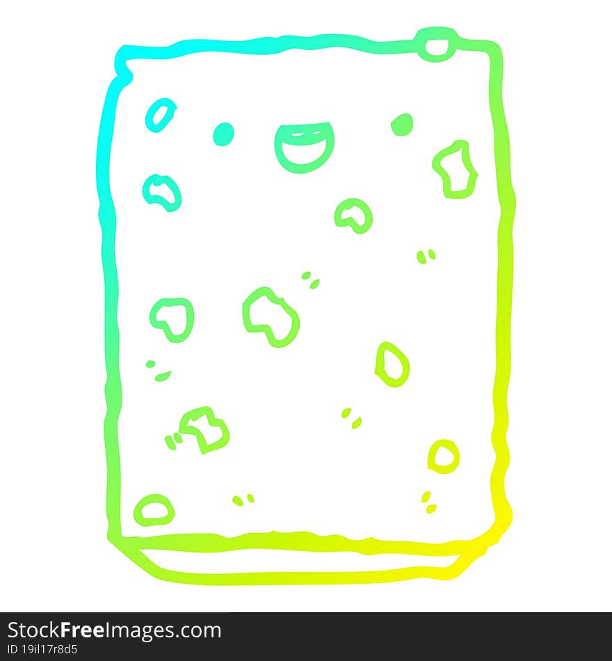 cold gradient line drawing cartoon biscuit