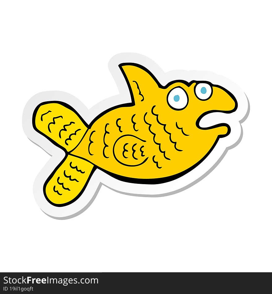 sticker of a cartoon fish