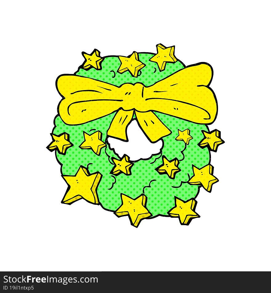 cartoon christmas wreath