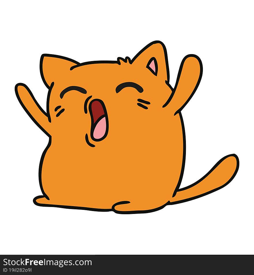 Cartoon Of Cute Kawaii Cat