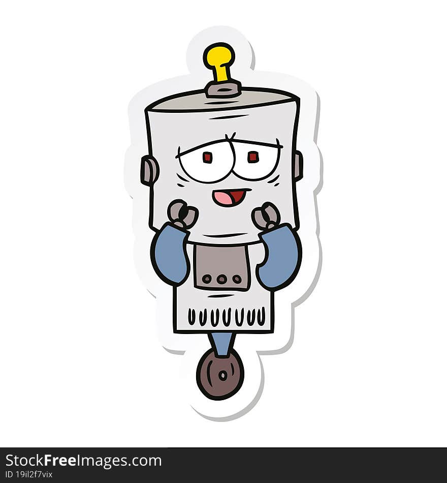 sticker of a cartoon robot