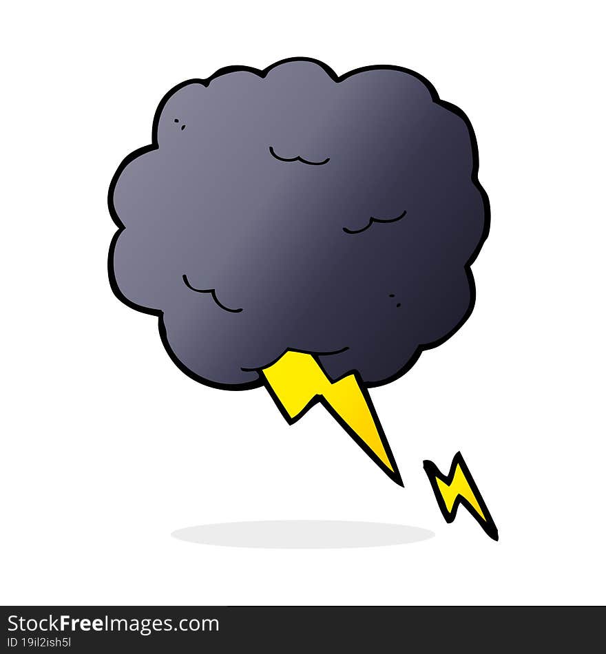 cartoon thundercloud symbol