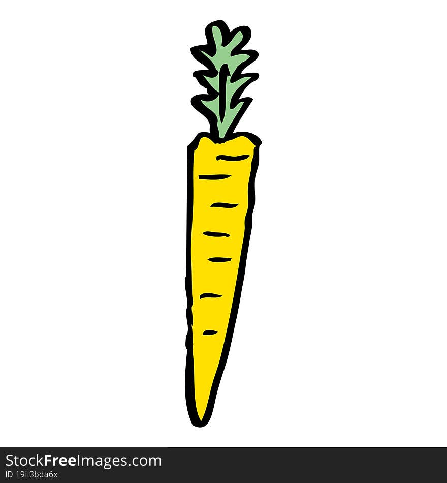 cartoon doodle yellow carrot