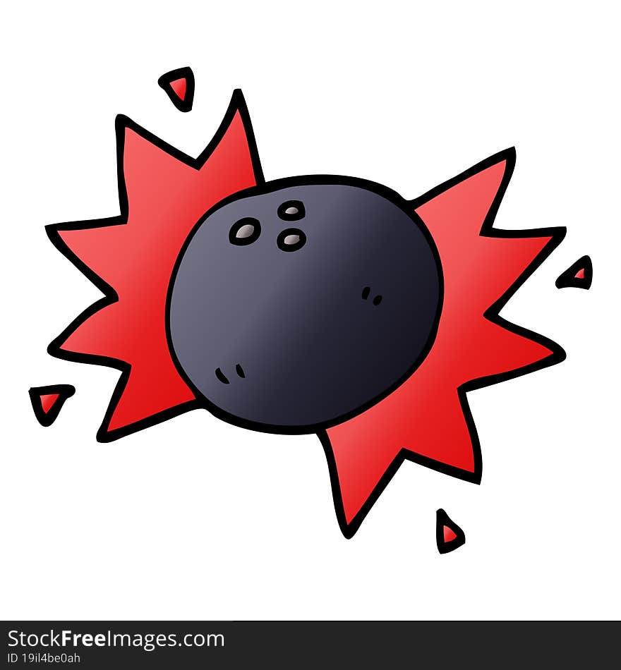 cartoon doodle bowling ball