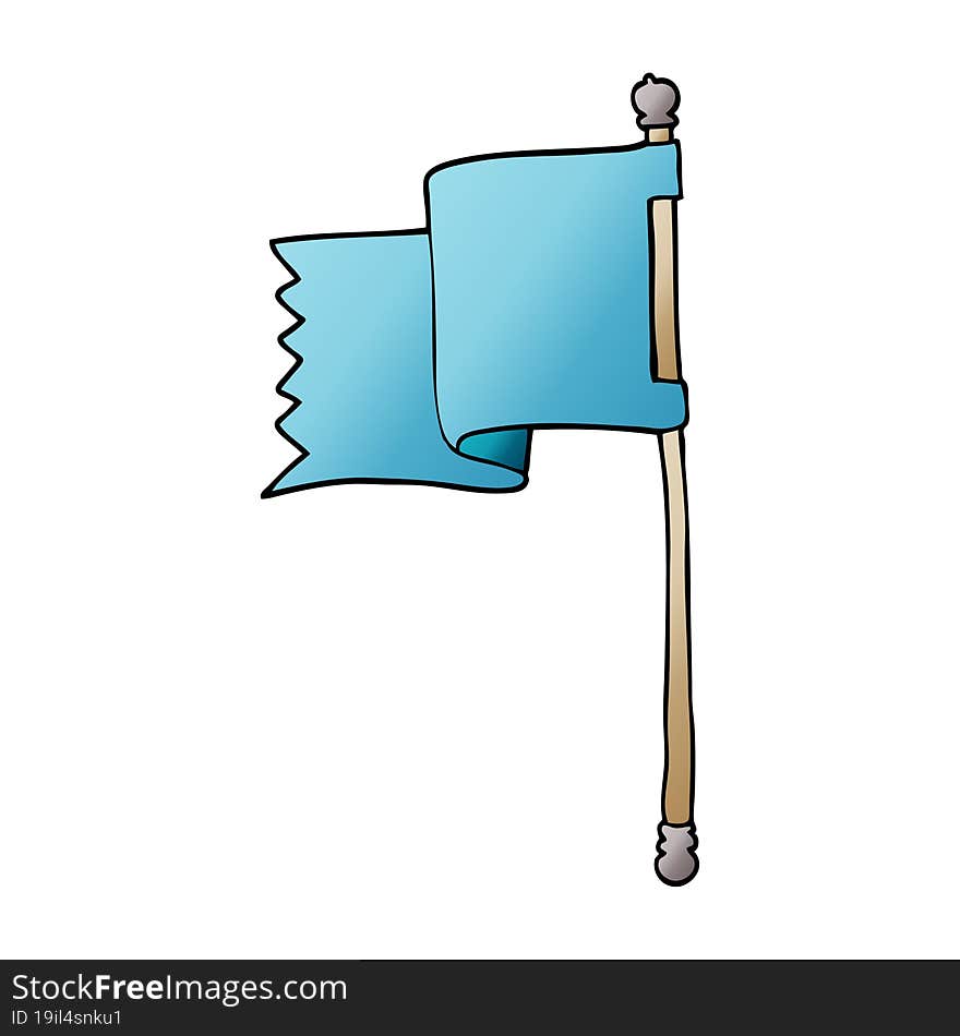 cartoon doodle of a blue flag