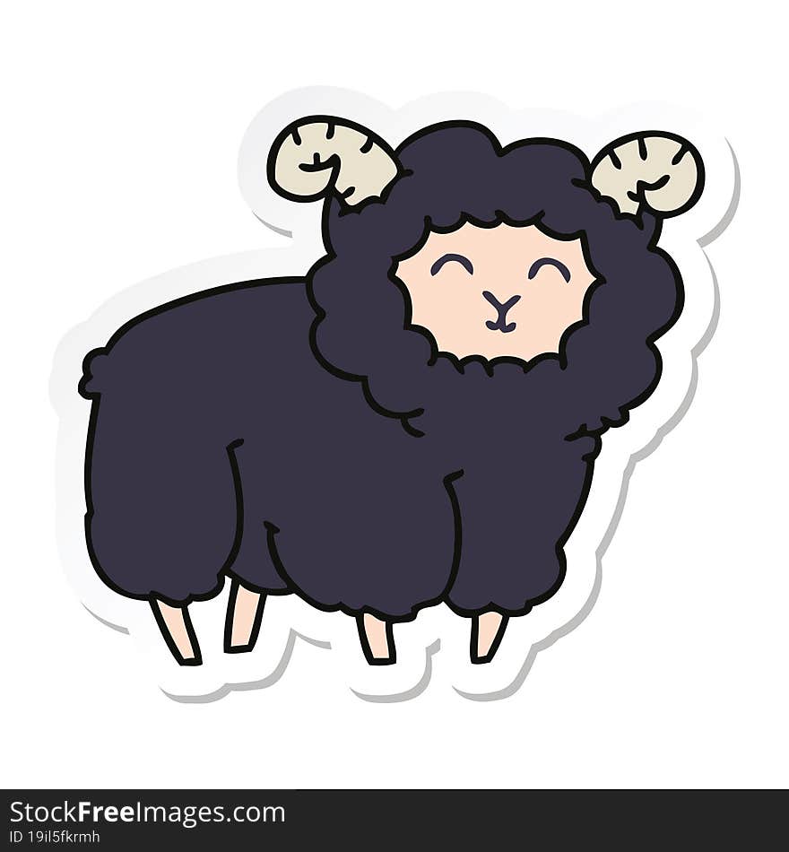 sticker of a quirky hand drawn cartoon ram