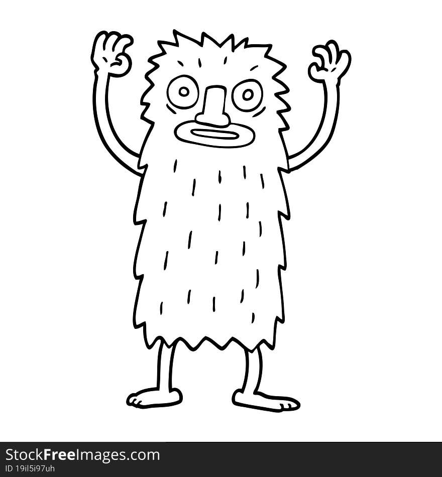 line drawing cartoon yeti monster