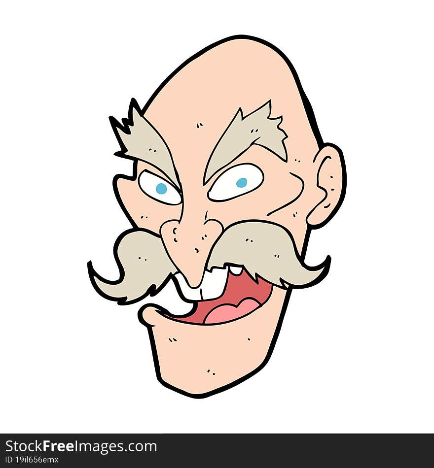 Cartoon Evil Old Man Face