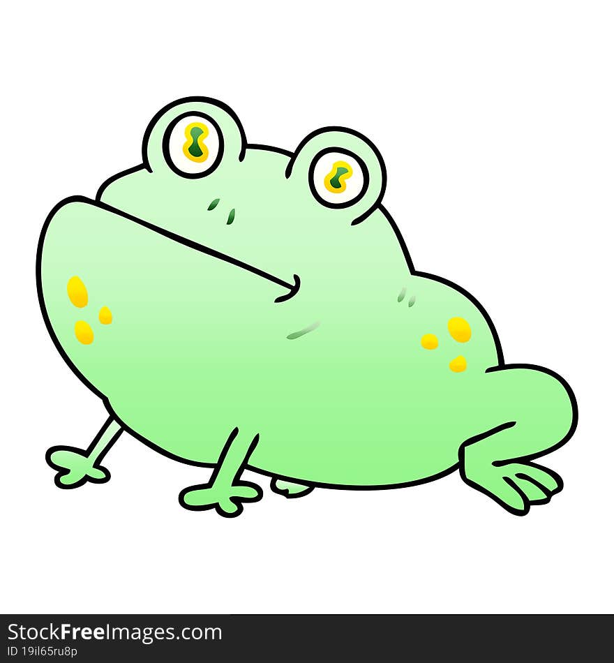 gradient shaded quirky cartoon frog. gradient shaded quirky cartoon frog