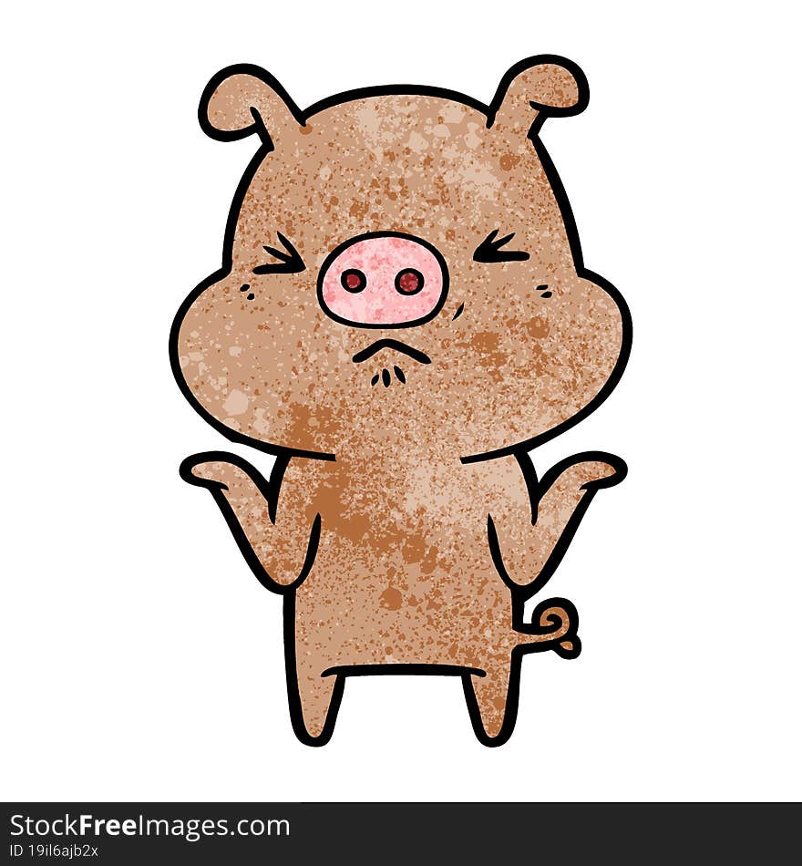 cartoon angry pig. cartoon angry pig