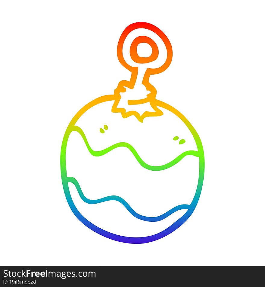 Rainbow Gradient Line Drawing Cartoon Christmas Decoration