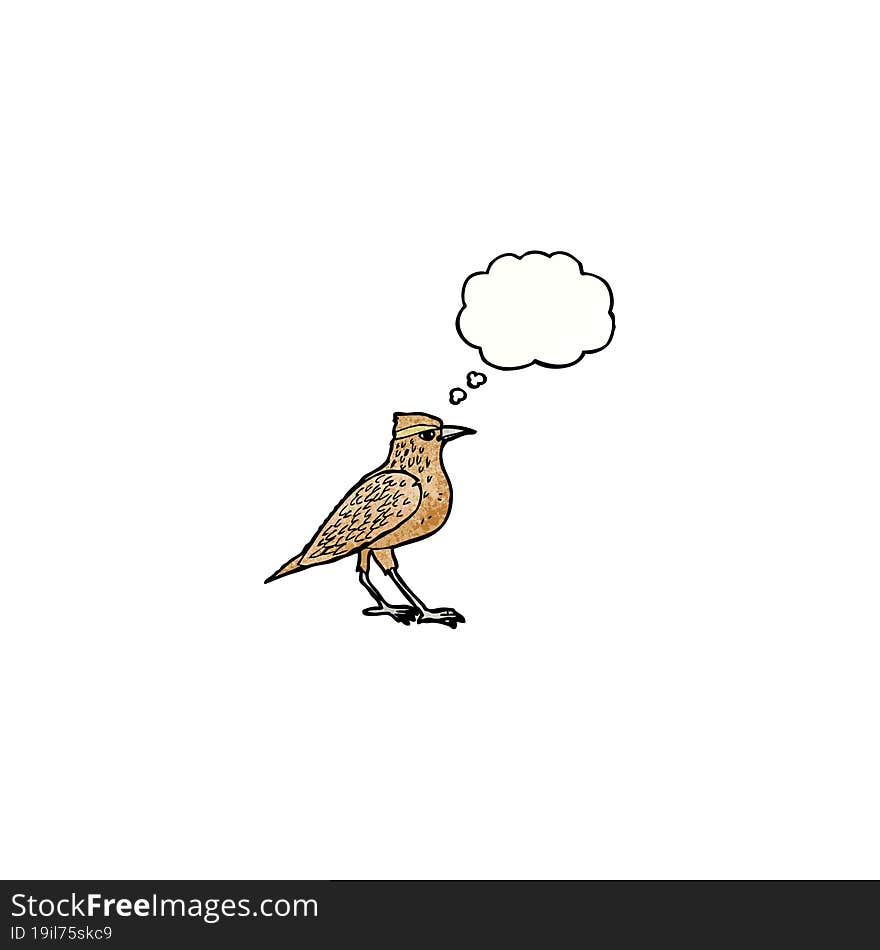 cartoon bird with thought bubble