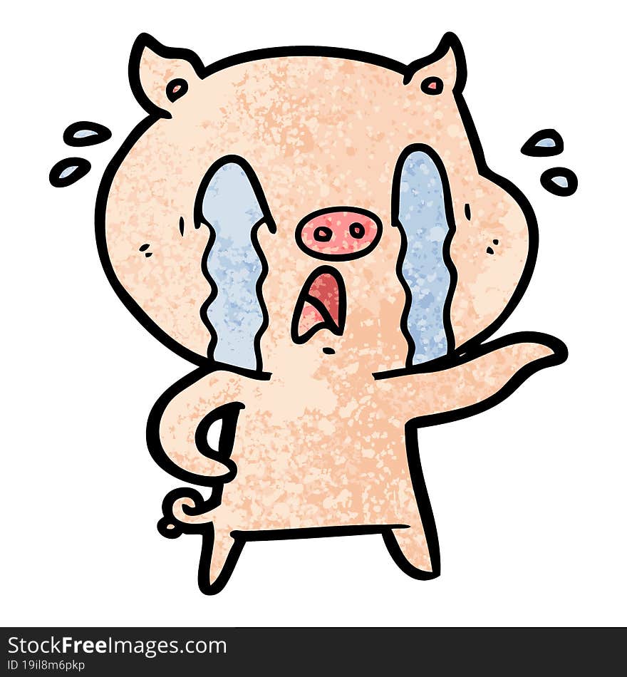 crying pig cartoon. crying pig cartoon