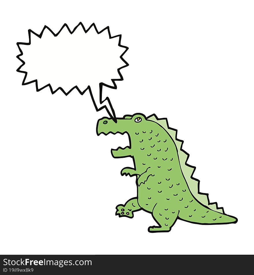 cartoon dinosaur with speech bubble