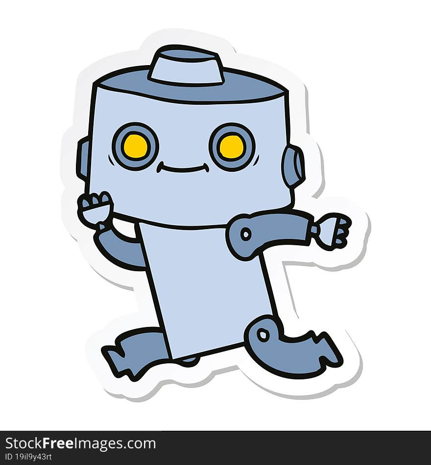 sticker of a cartoon robot