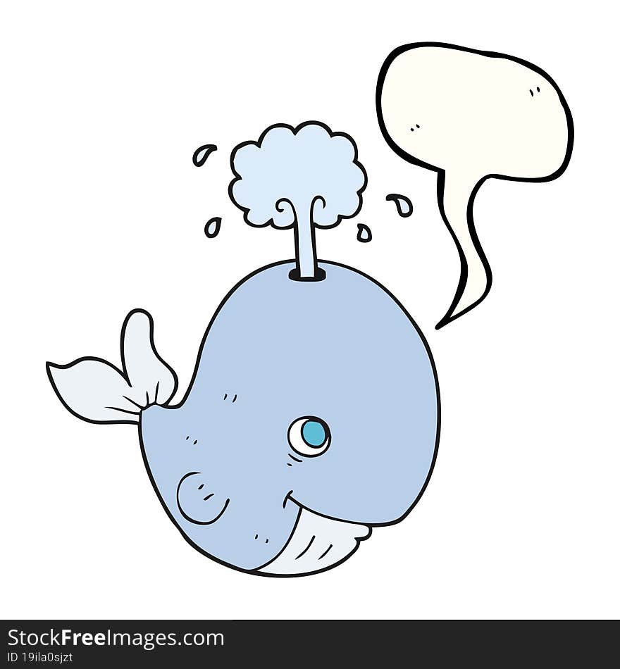 speech bubble cartoon whale spouting water