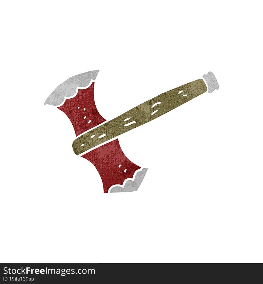 freehand retro cartoon axe