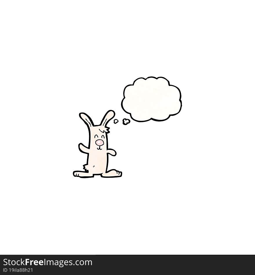 cartoon rabbit with thought bubble