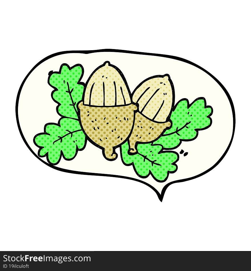 comic book speech bubble cartoon acorns