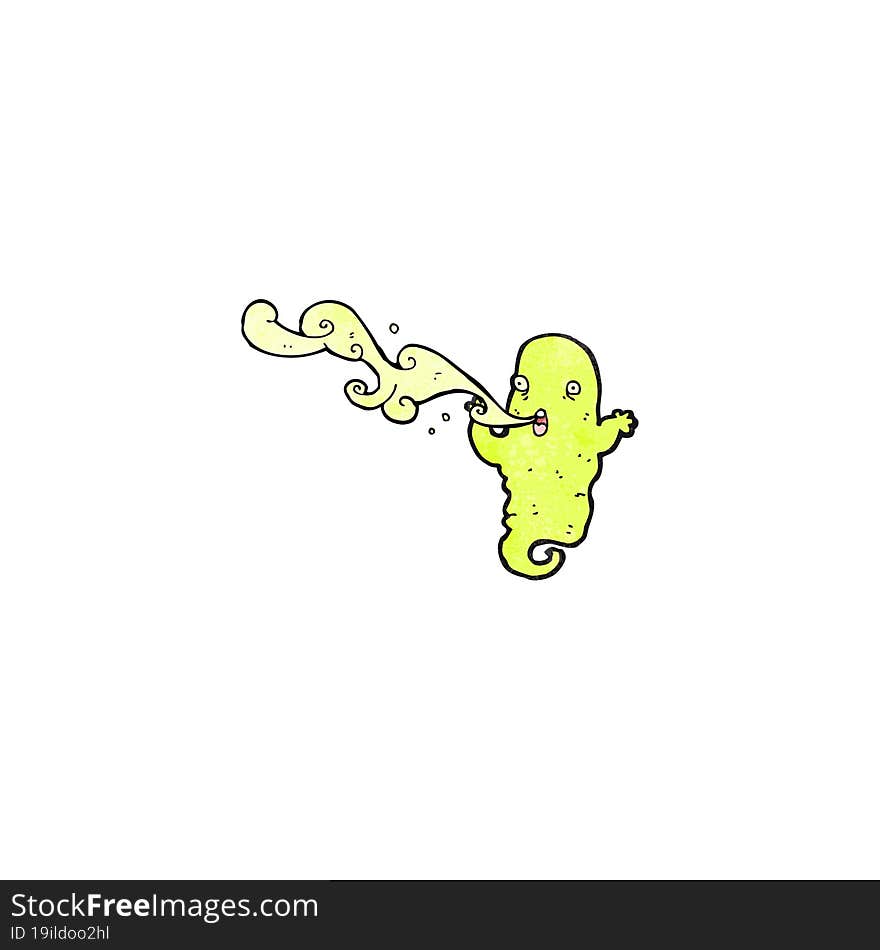 Cartoon Ghost Spitting Slime