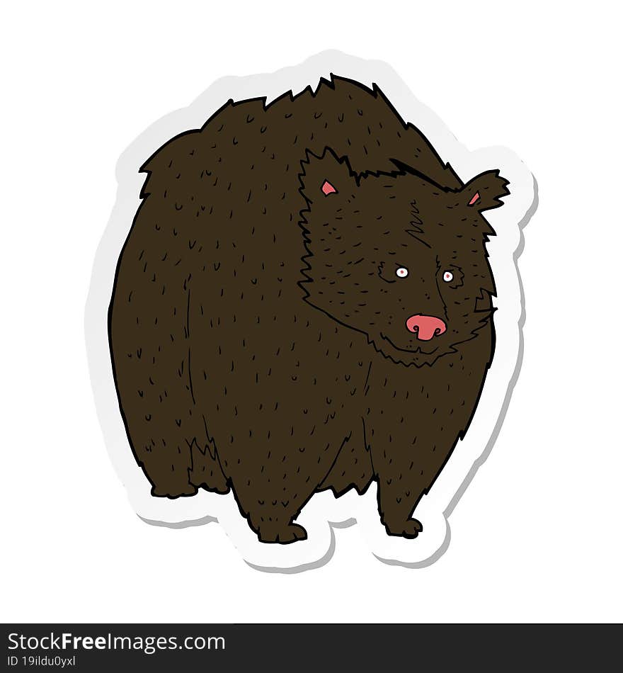 sticker of a huge black bear cartoon