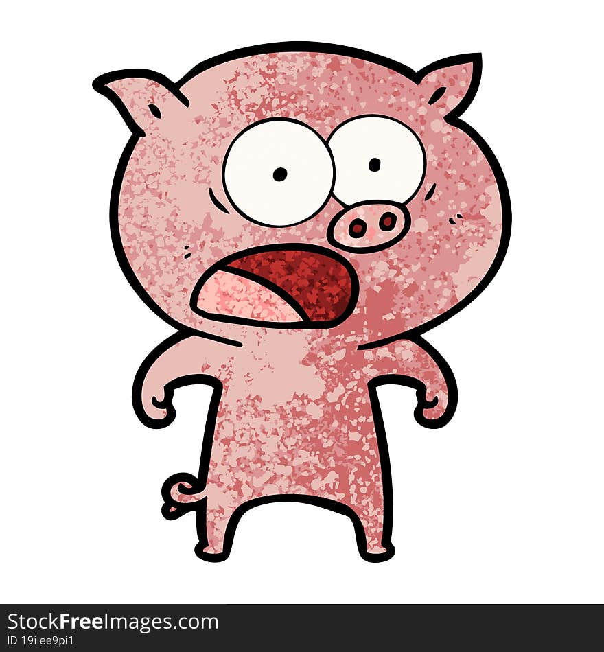 cartoon pig shouting. cartoon pig shouting