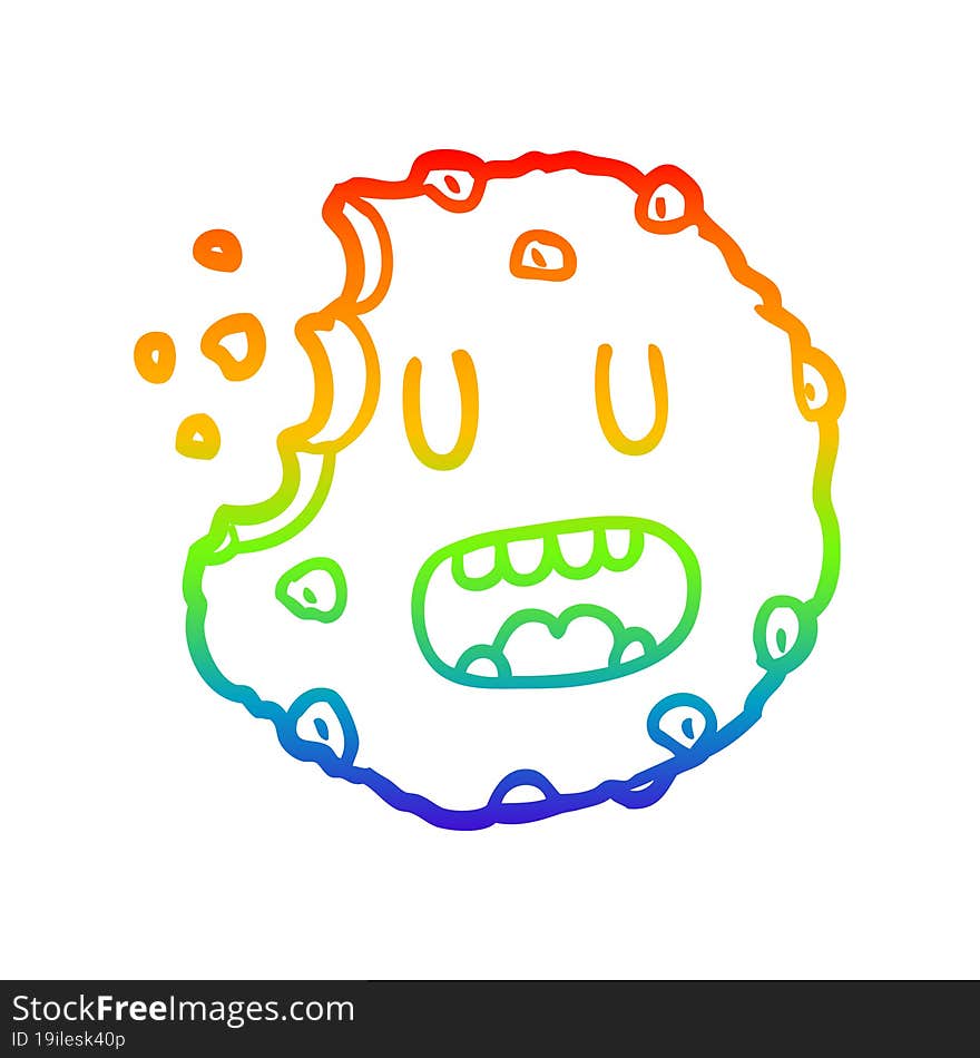 rainbow gradient line drawing Cartoon cookie