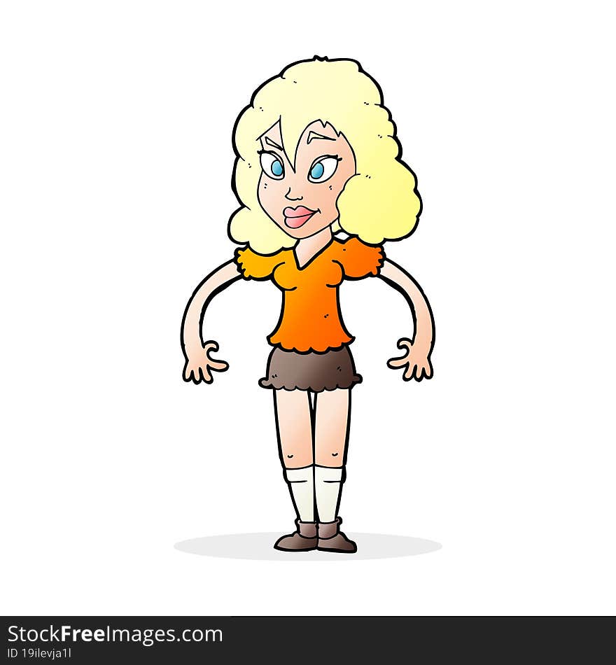 cartoon pretty woman