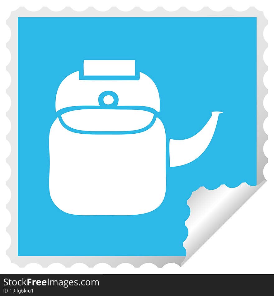 square peeling sticker cartoon kettle pot