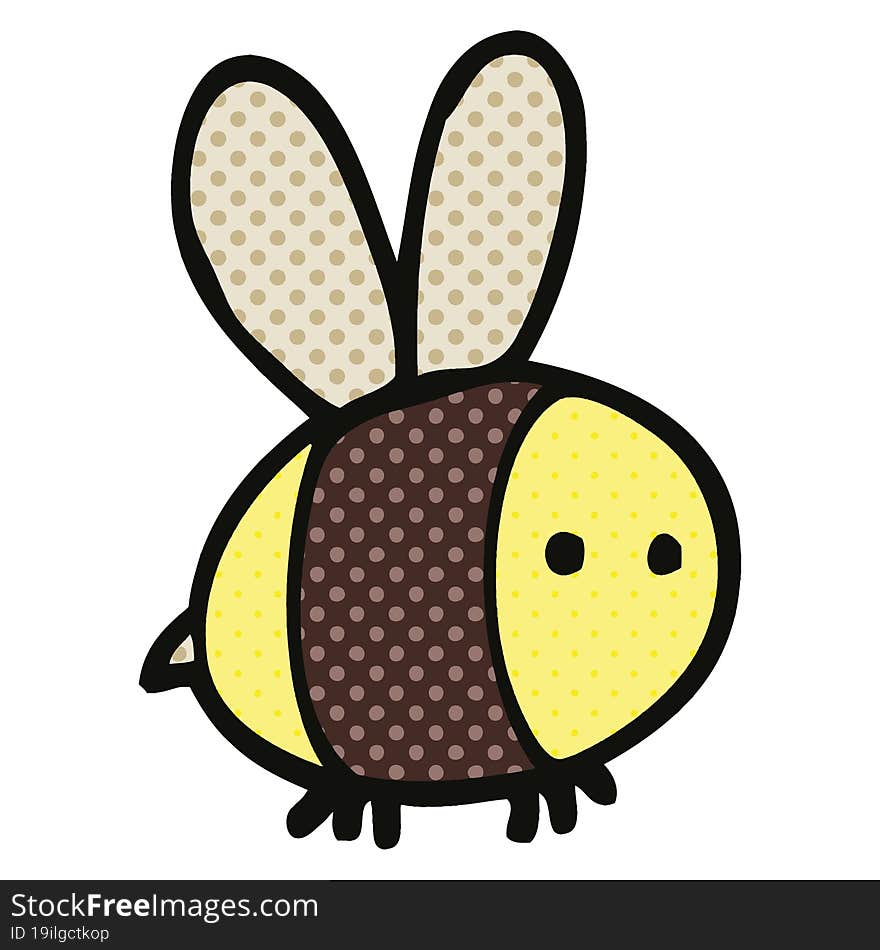 Comic Book Style Cartoon Bee