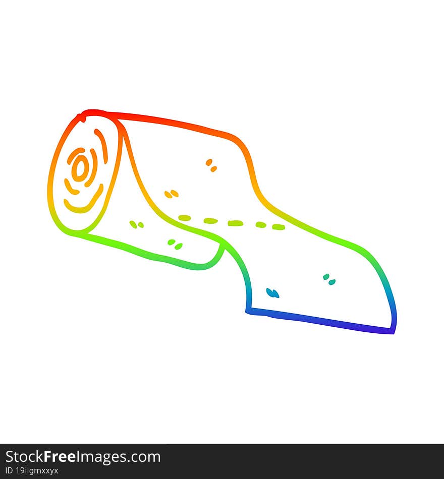 rainbow gradient line drawing cartoon toilet roll