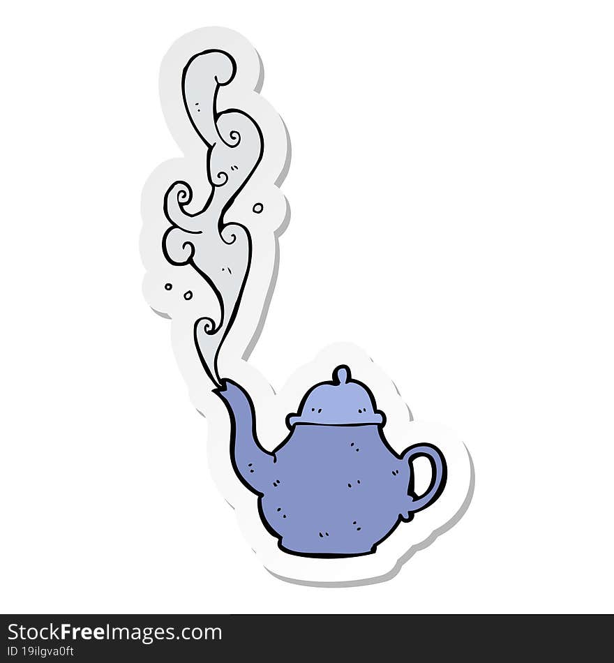 sticker of a cartoon teapot