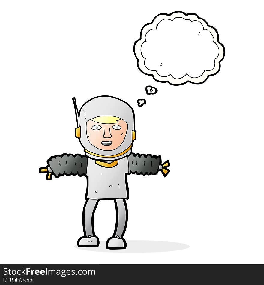 Cartoon Astronaut With Thought Bubble