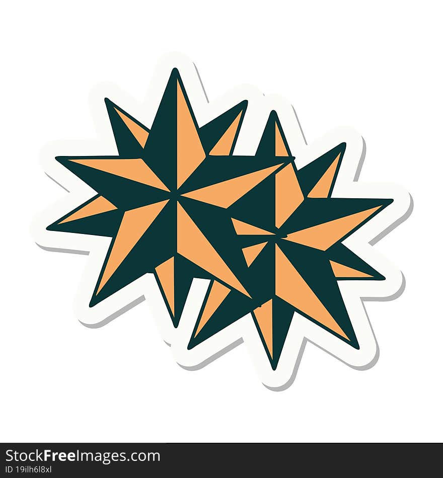 tattoo style sticker of stars