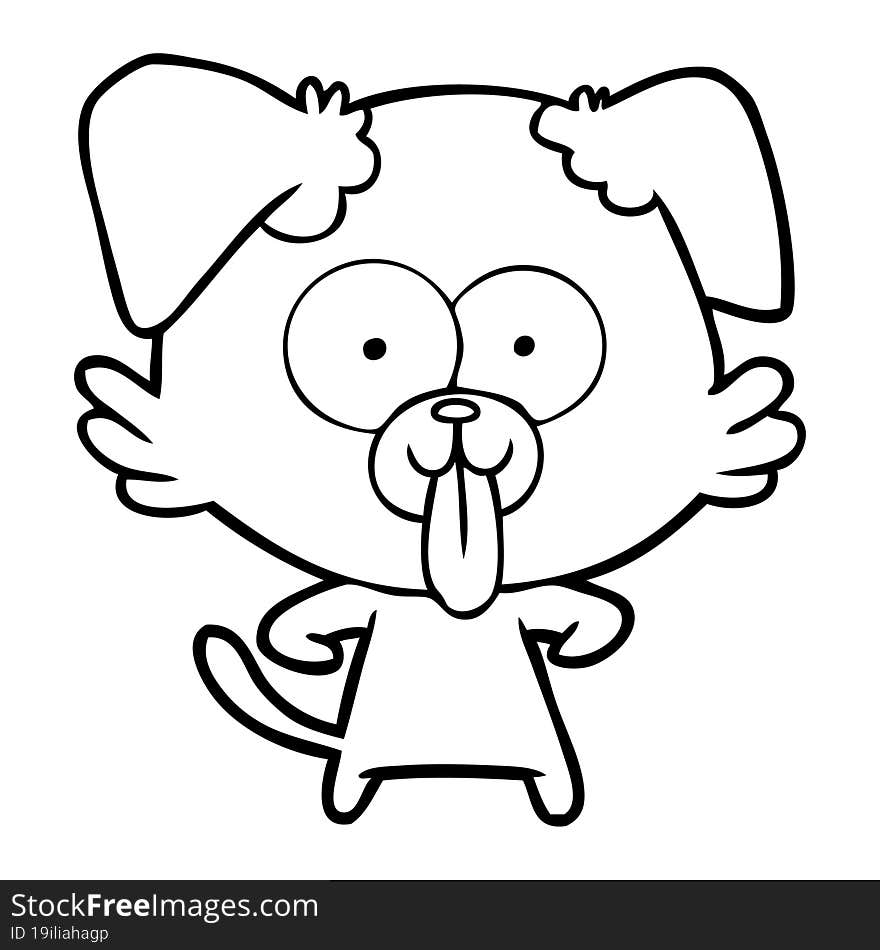 cartoon dog with tongue sticking out. cartoon dog with tongue sticking out