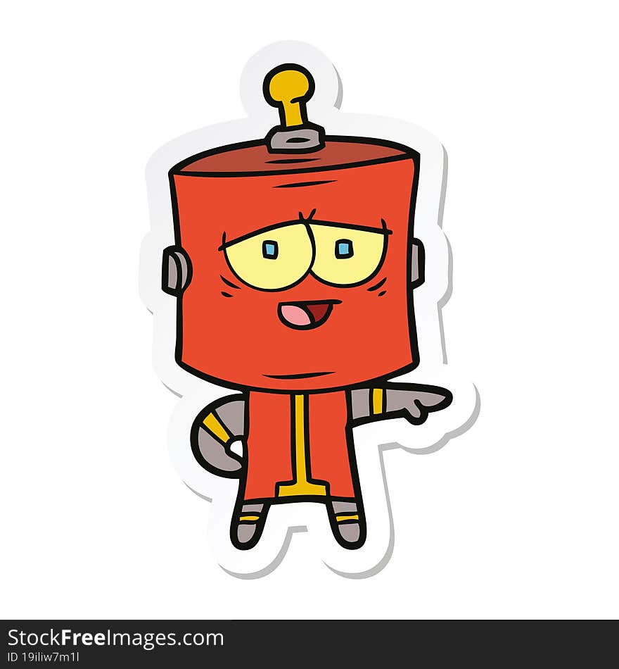 sticker of a cartoon robot