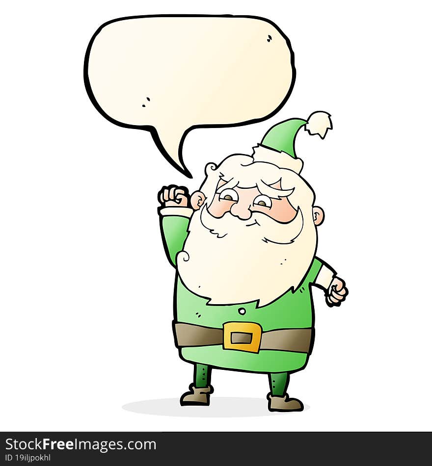 cartoon santa claus with speech bubble