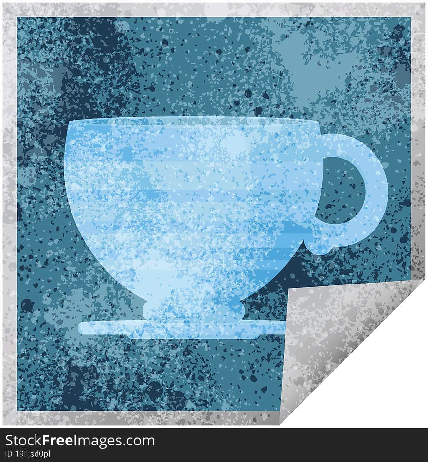 coffee cup graphic square sticker