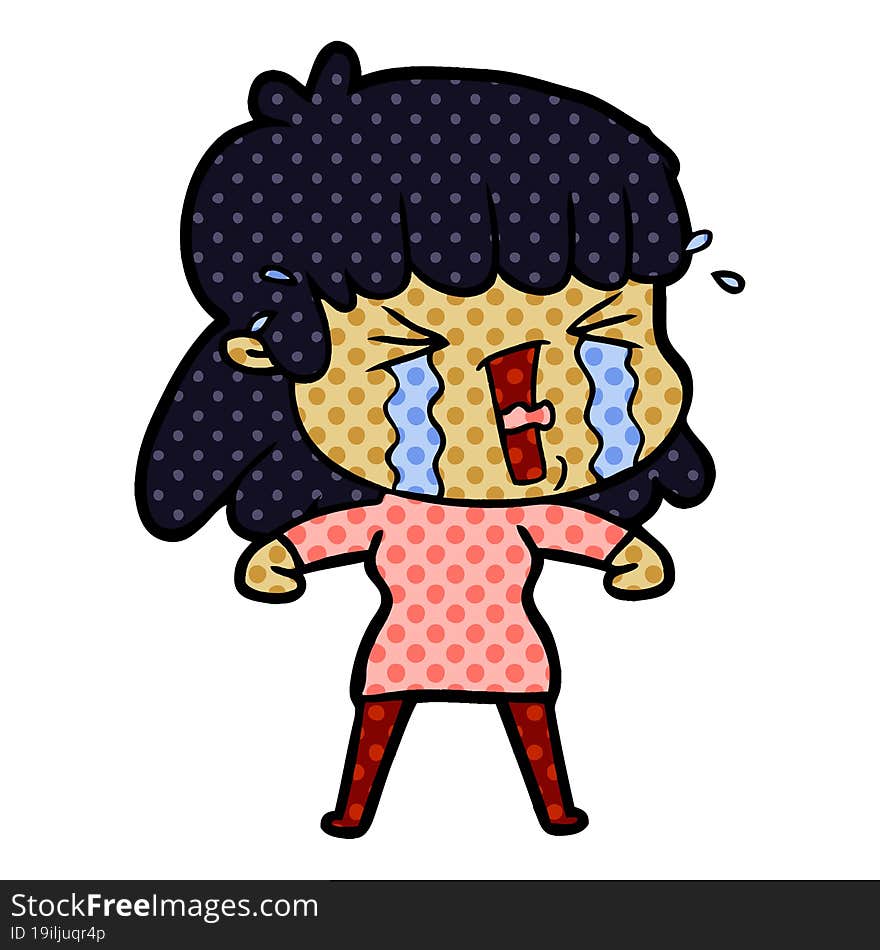 cartoon woman in tears. cartoon woman in tears