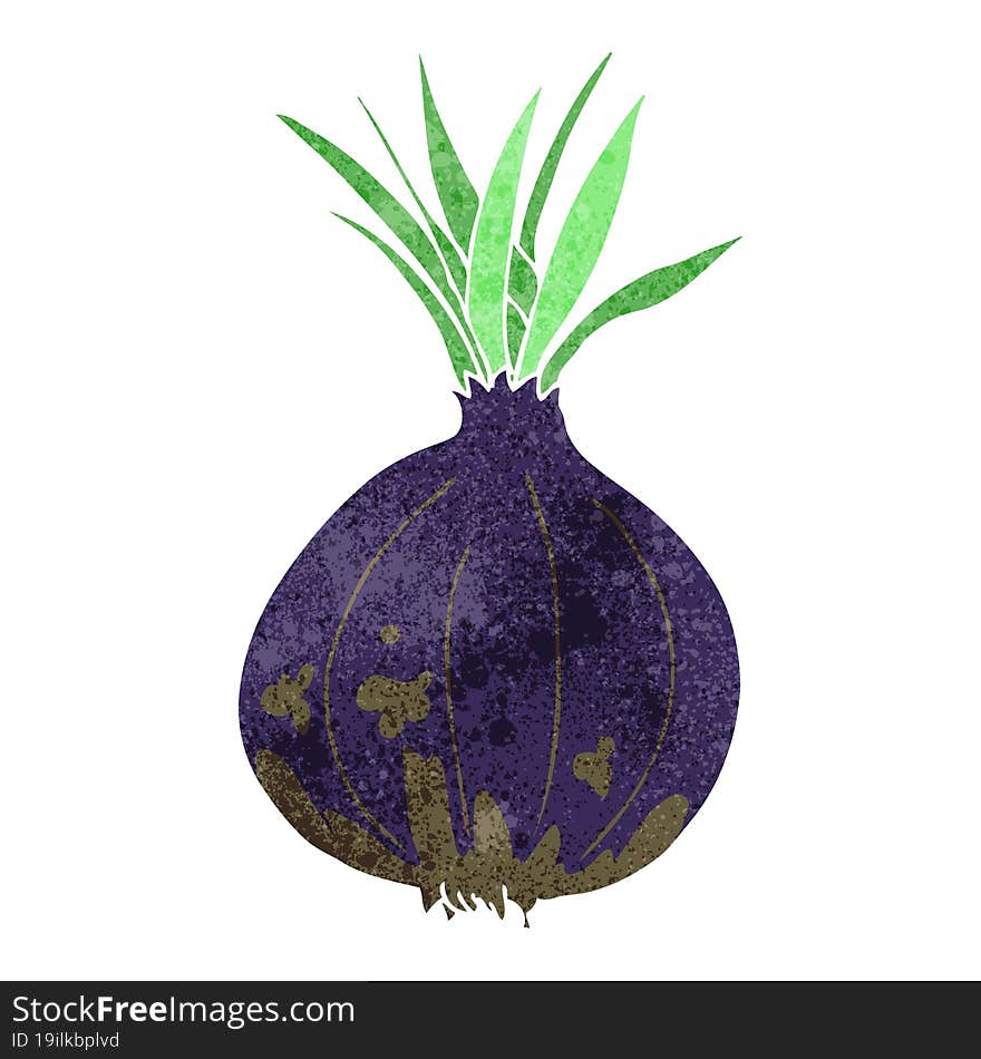 freehand drawn retro cartoon onion