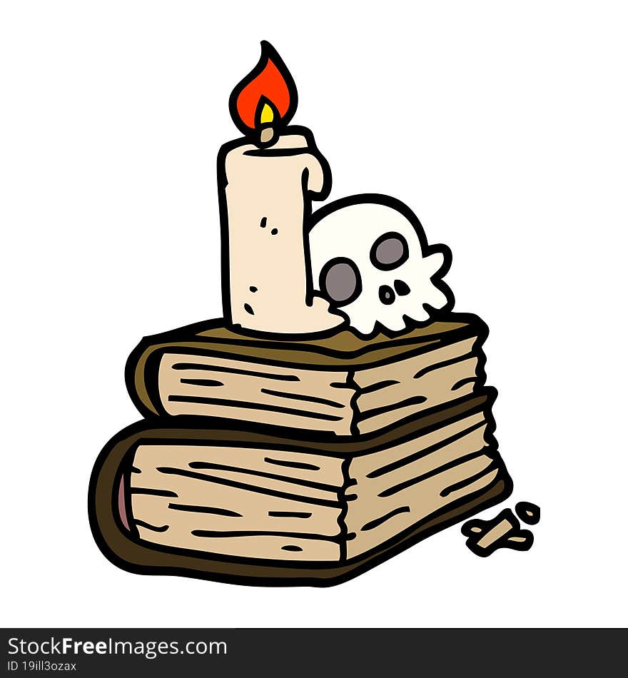 Cartoon Doodle Spooky Old Spell Books