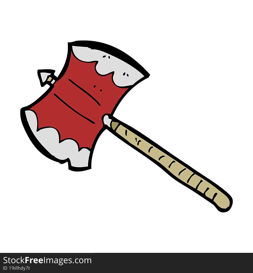 cartoon double sided axe