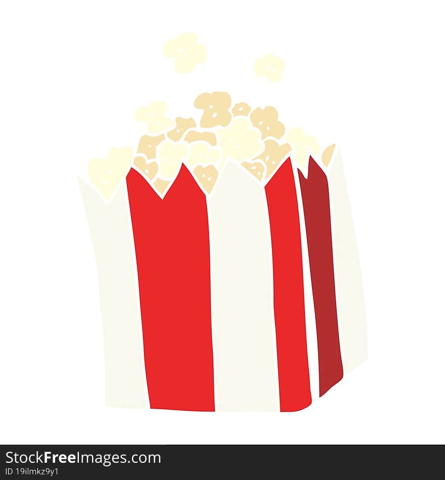 flat color illustration of popcorn. flat color illustration of popcorn