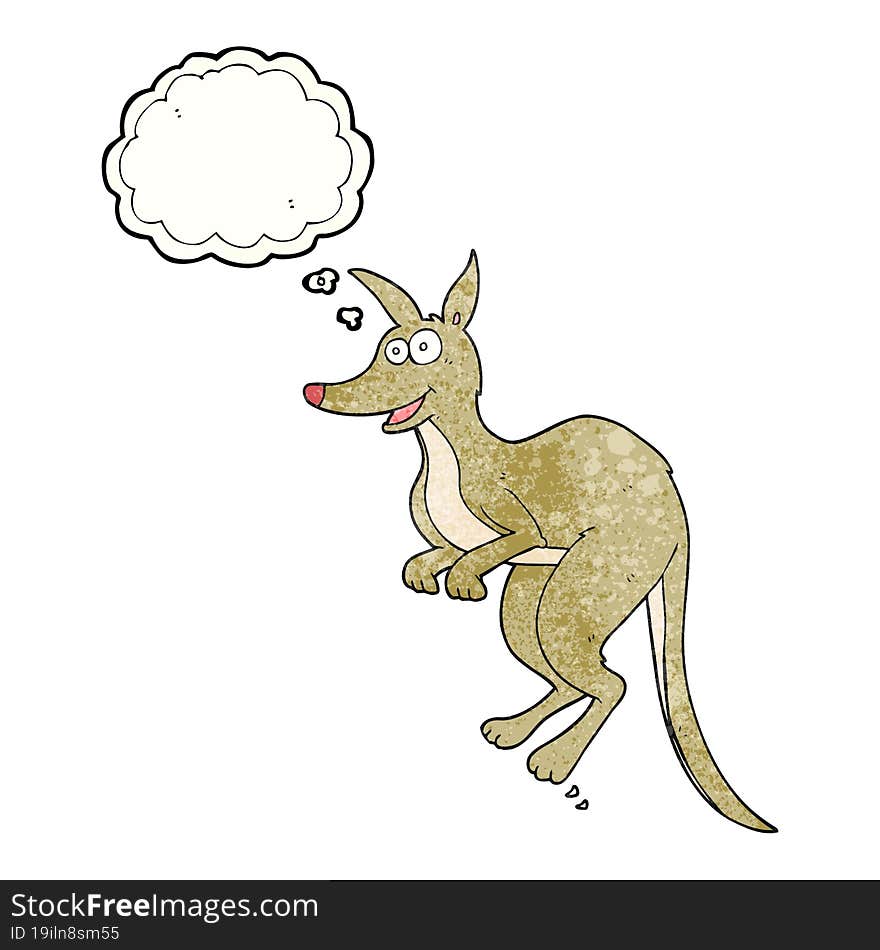 thought bubble textured cartoon kangaroo