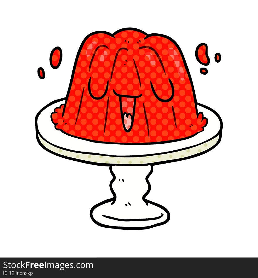 cartoon jelly on plate wobbling. cartoon jelly on plate wobbling