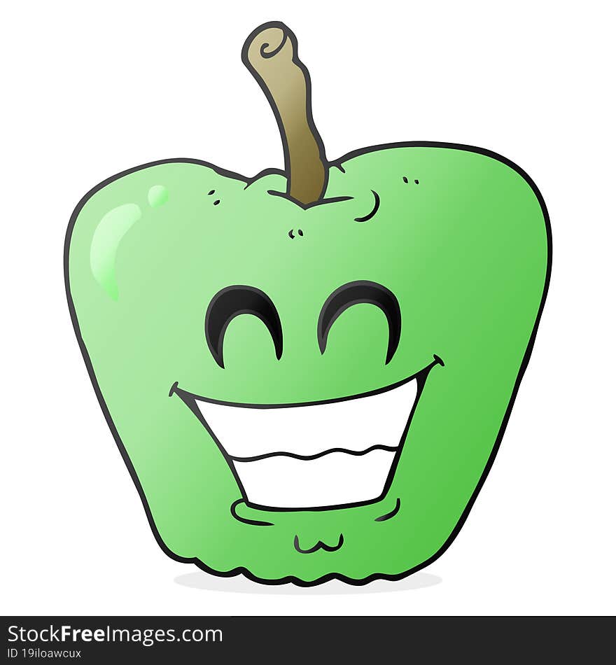 cartoon grinning apple