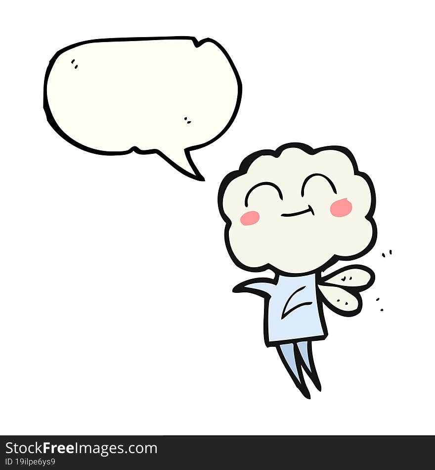 speech bubble cartoon cute cloud head imp