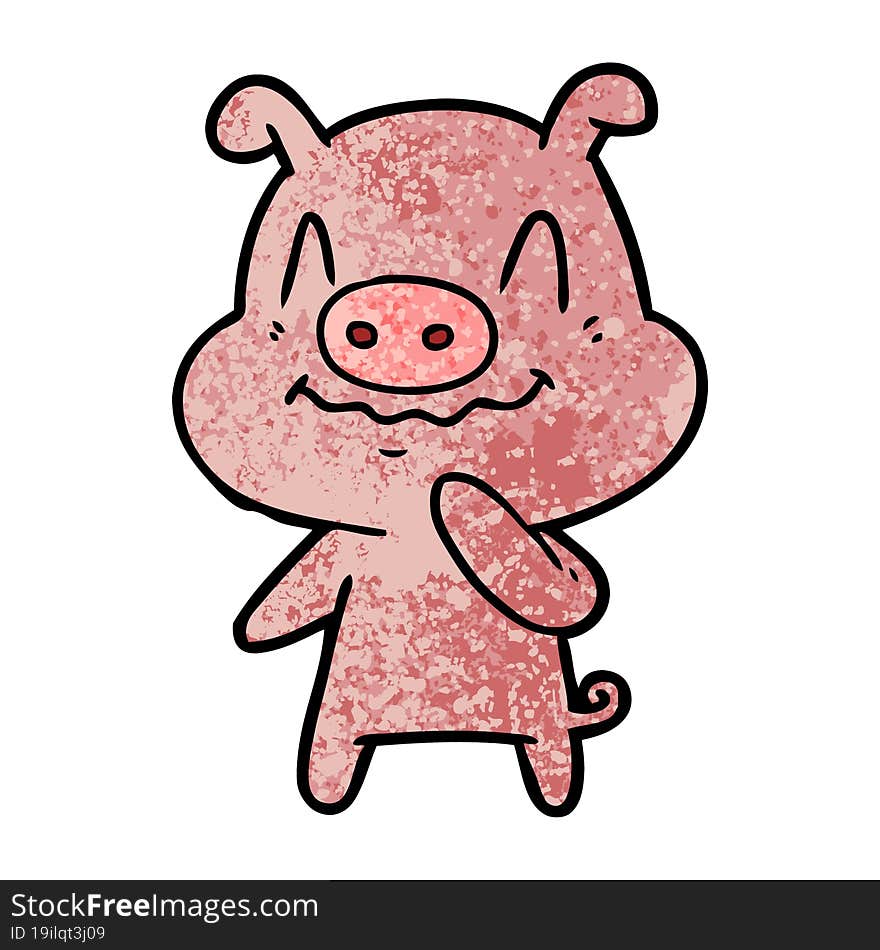 nervous cartoon pig. nervous cartoon pig