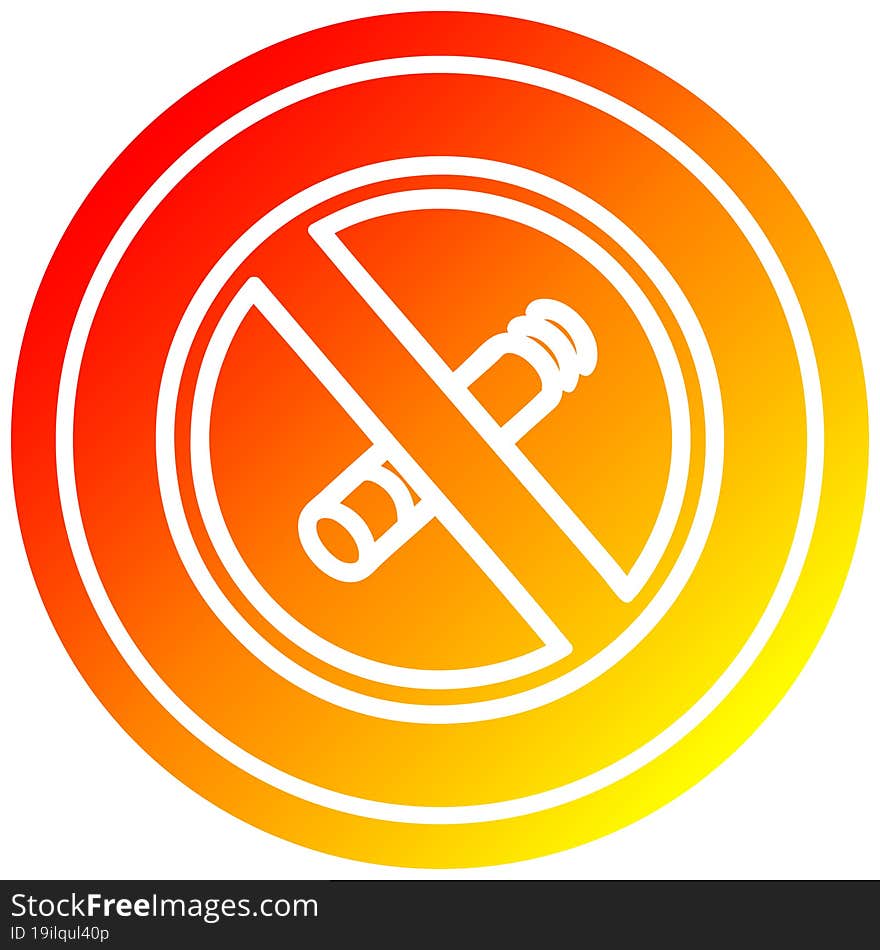 no smoking circular in hot gradient spectrum